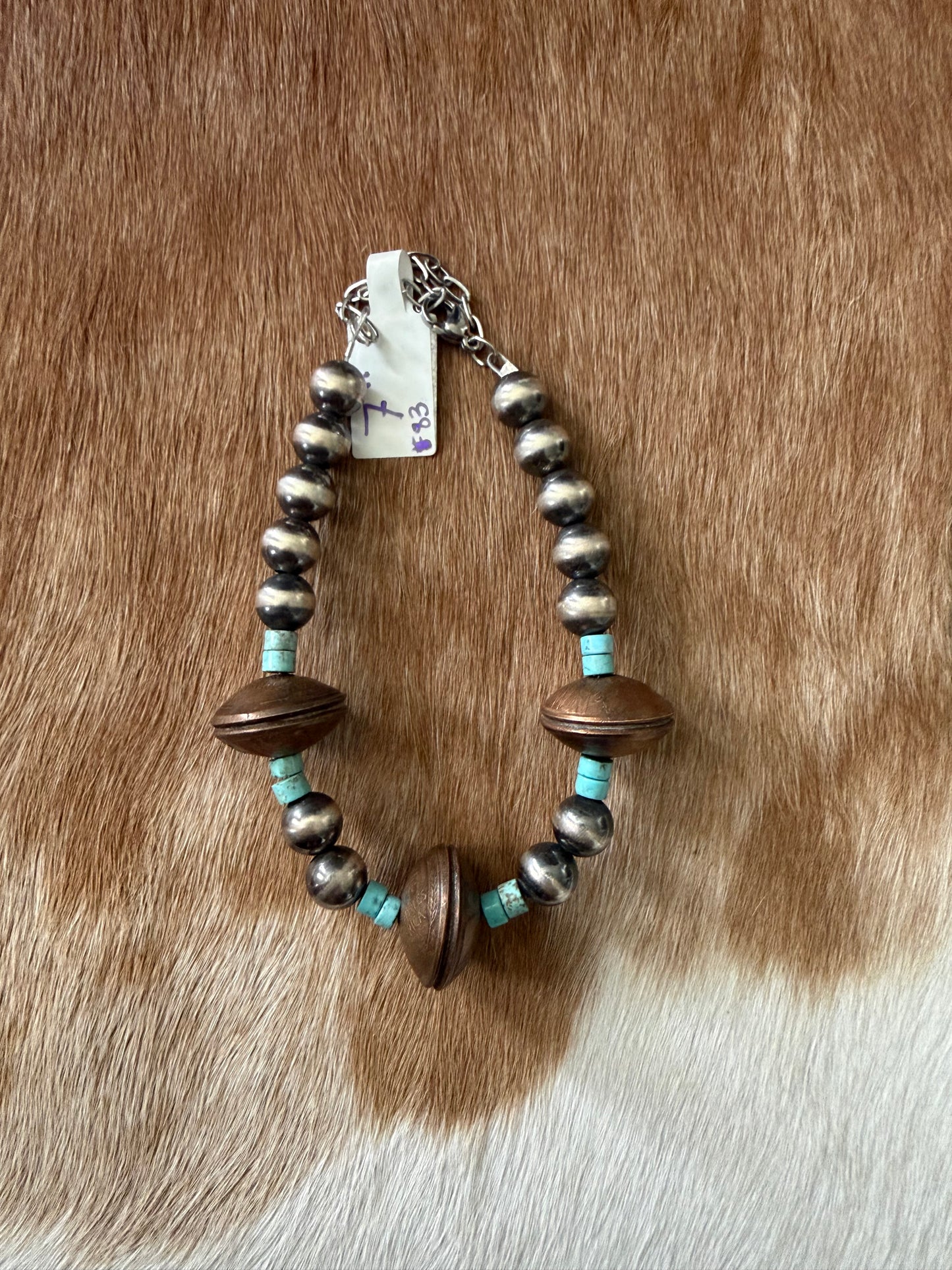 Penny and turquoise bracelet