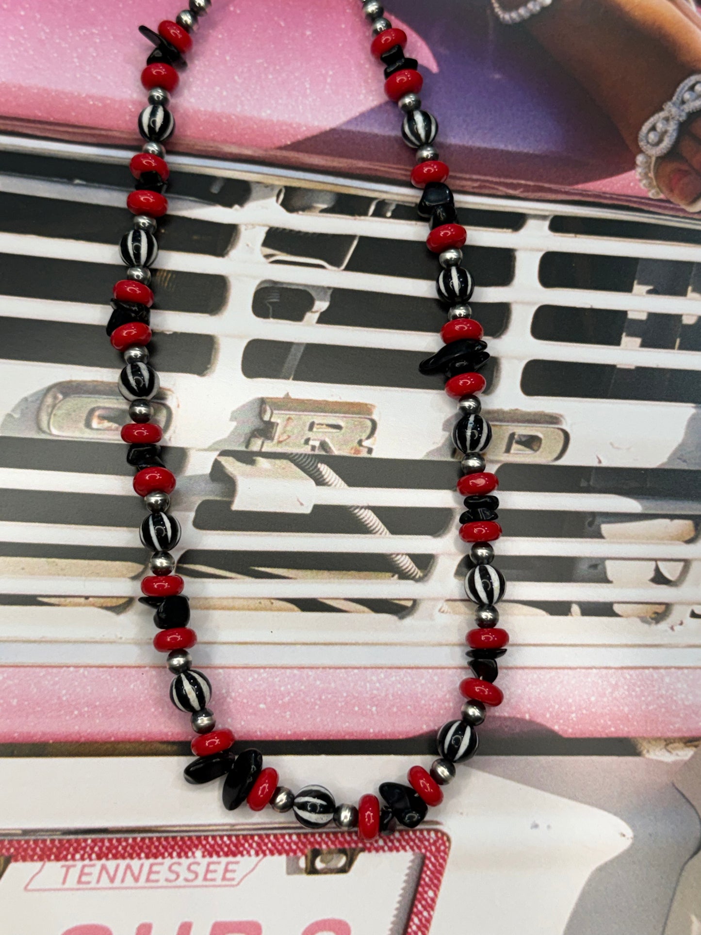 Funky black, red and zebra print