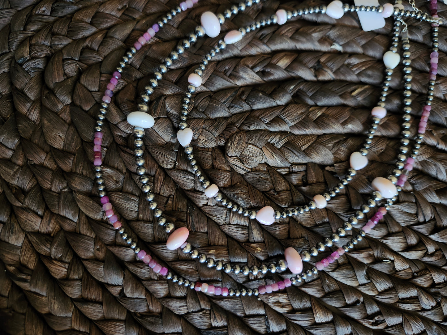 Pink heart necklace