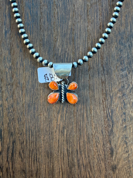choice pendant (pink conch, turquoise and orange spiny