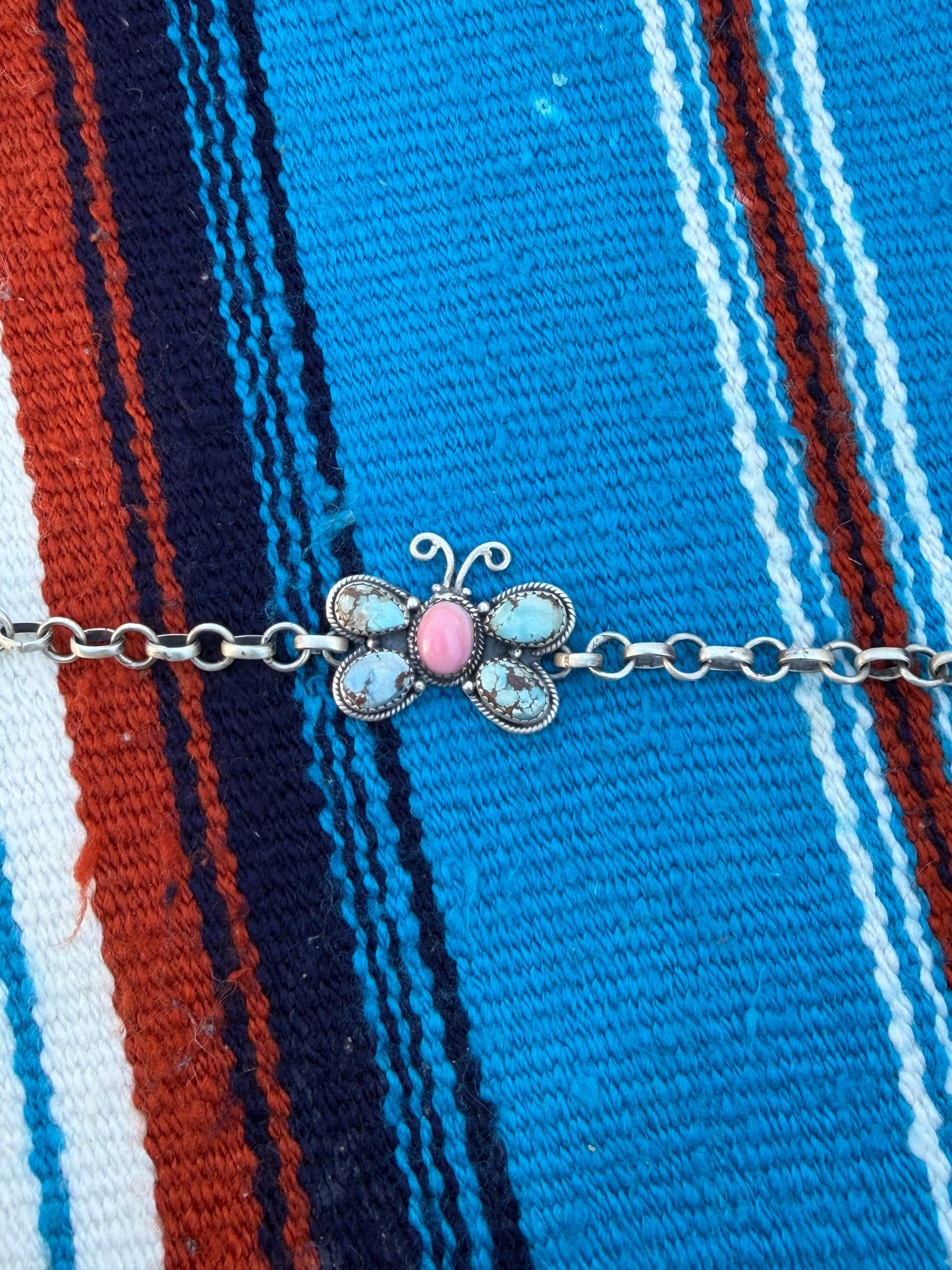 Golden hills + pink conch bracelet