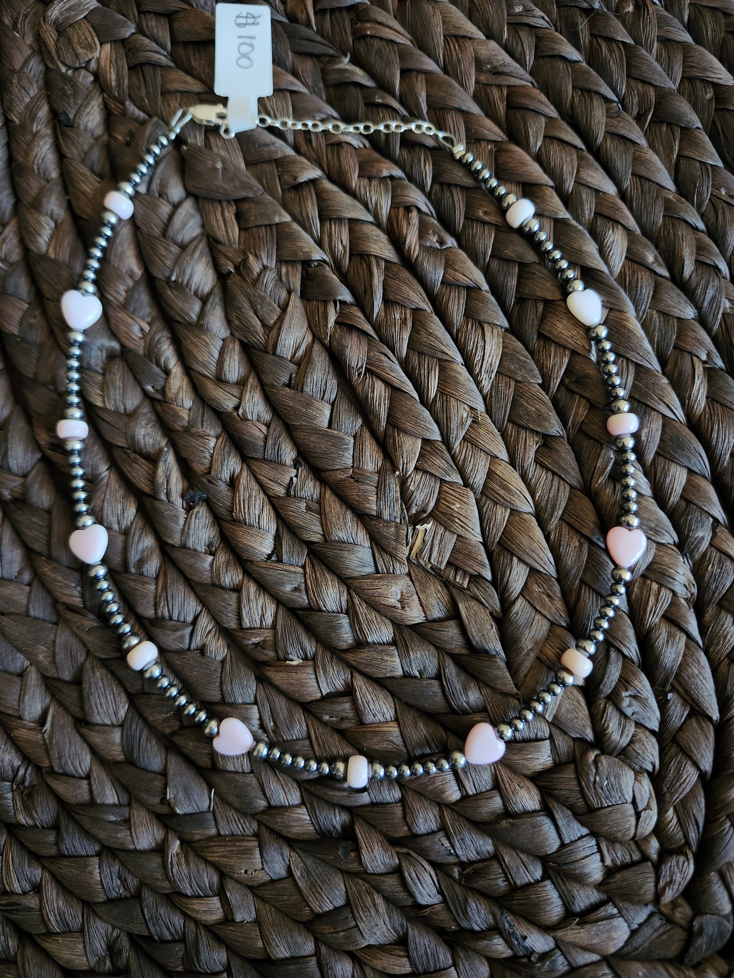 Pink heart necklace
