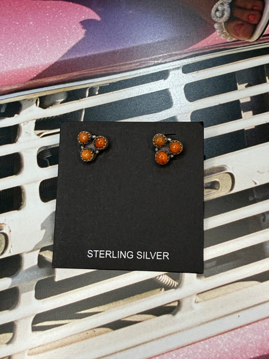 3 stone earings (orange spiny)