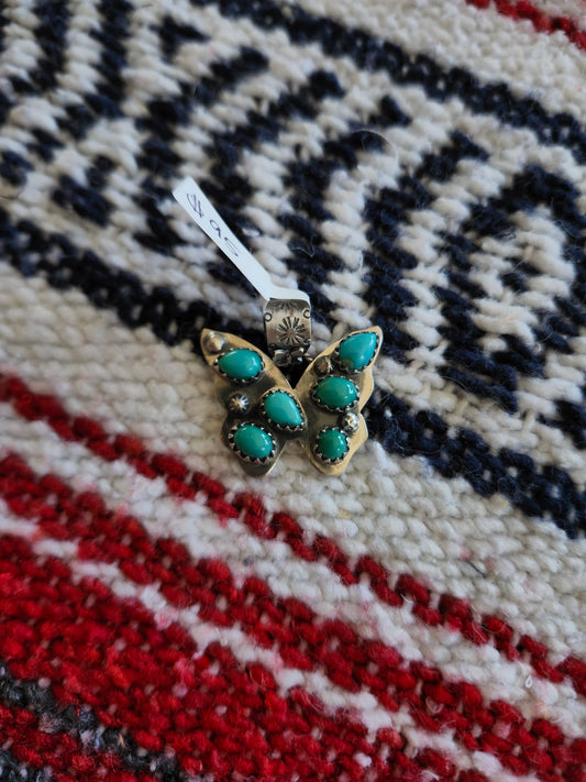 Turquoise butterfly pendent