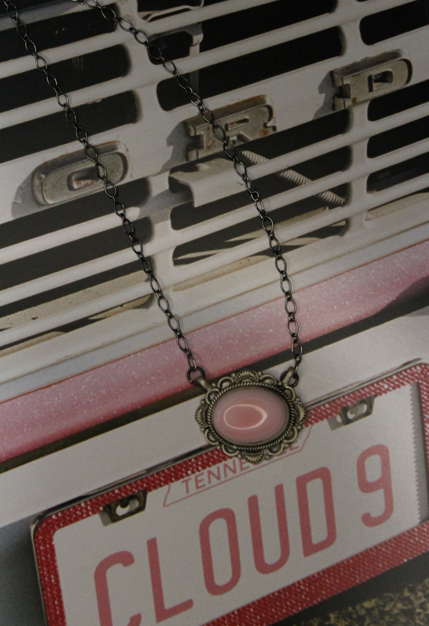 Pink conch necklace