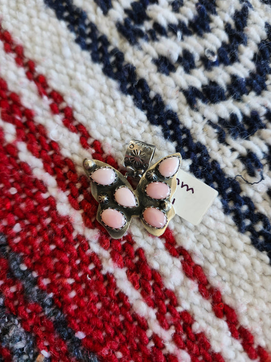 Pink conch butterfly pendent