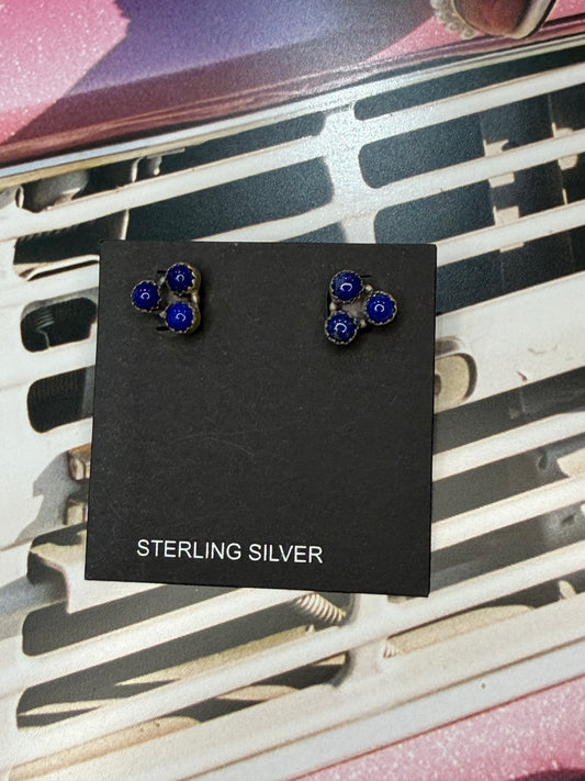 3 stone earings (lapis)